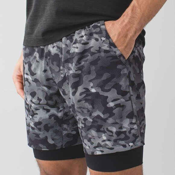 Lululemon Repetition Short Small Pebble Camo White Black / Black XXL - Picture 2 of 8